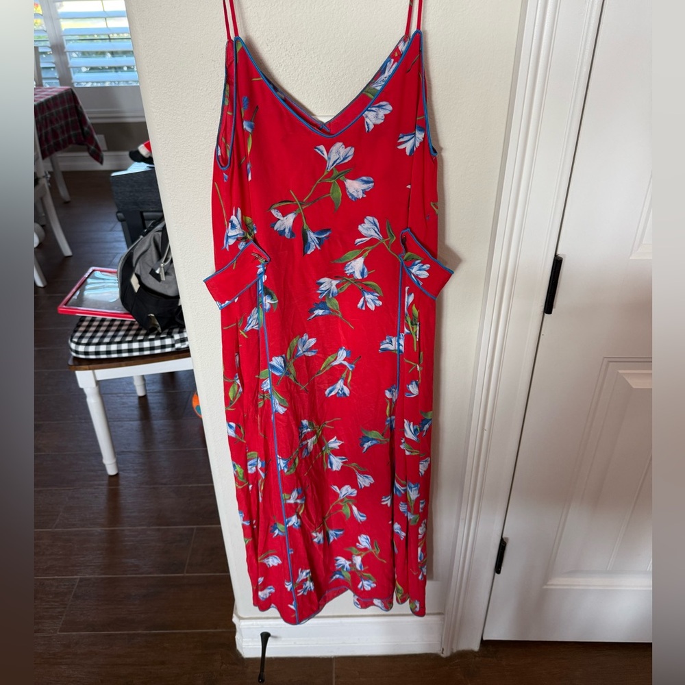 rag & bone Red Hugo Tank Dress Floral Midi Dress S - Picture 6 of 9